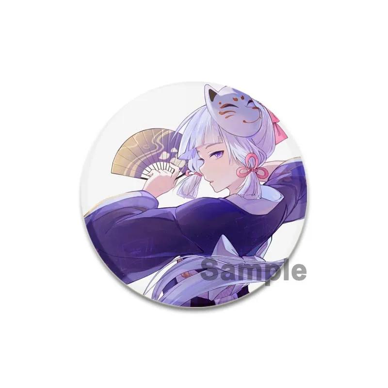 Значок Genshin Impact 32/44/58 мм, милые броши для косплея Камидзато Аяка, креативные изысканные эмалевые булавки для одежды, рюкзака, ювелирных изделий, аксессуаров