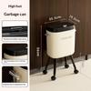 Мусорное ведро с высоким бортом, не требующее наклона, с крышкой, открывающейся нажатием - Овальное ведро большой вместимости для кухни и гостиной, прочный пластик