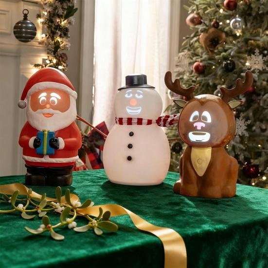 Christmas Ornament Santa Claus Deer Snowman Design LED Light Craft Figure Living Room Desktop Decoration