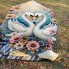 1pc Swans Flowers Automatic Open/Close Umbrella Compact Folding Umbrella with 8-Rib Shaft for Women/Men, Elegant Birthday1134S
