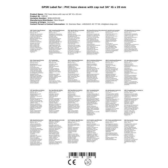 Raccord de Tuyau PVC avec Écrou 3/4" - 20mm : Connexion Sécurisée