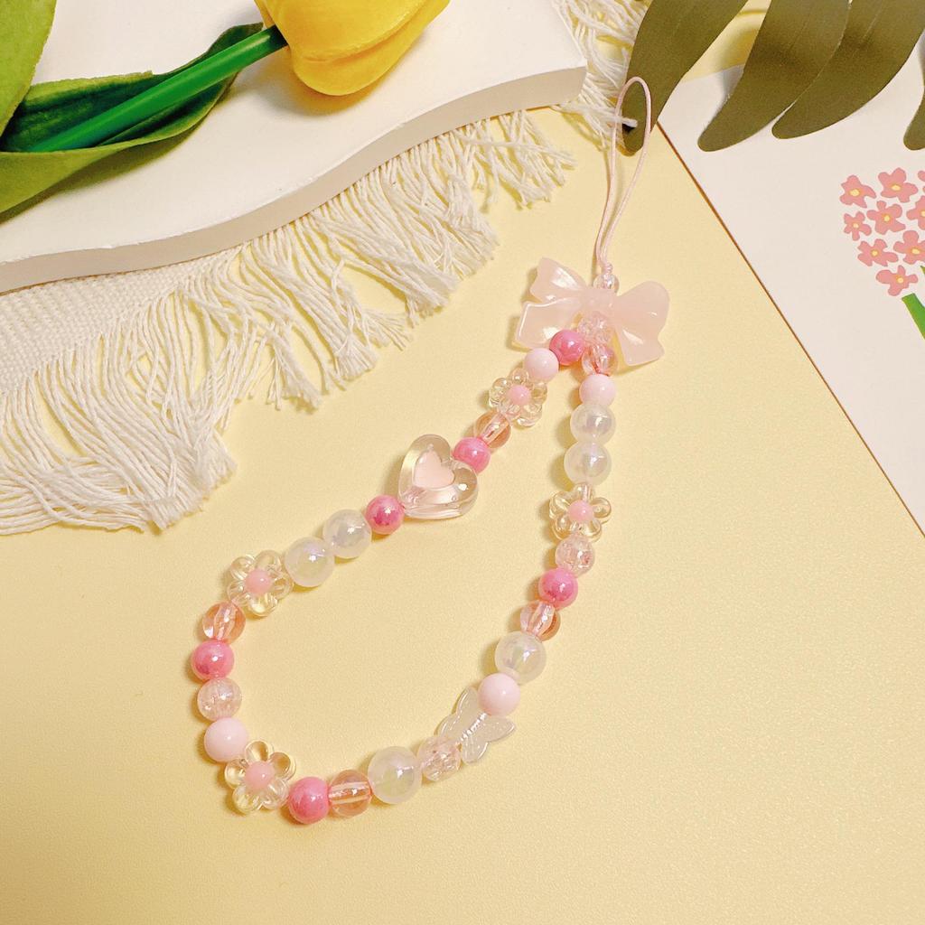 Розовый мишка с бантом, шарм для мобильного телефона: Шнурок и ремешок на запястье с защитой от падения