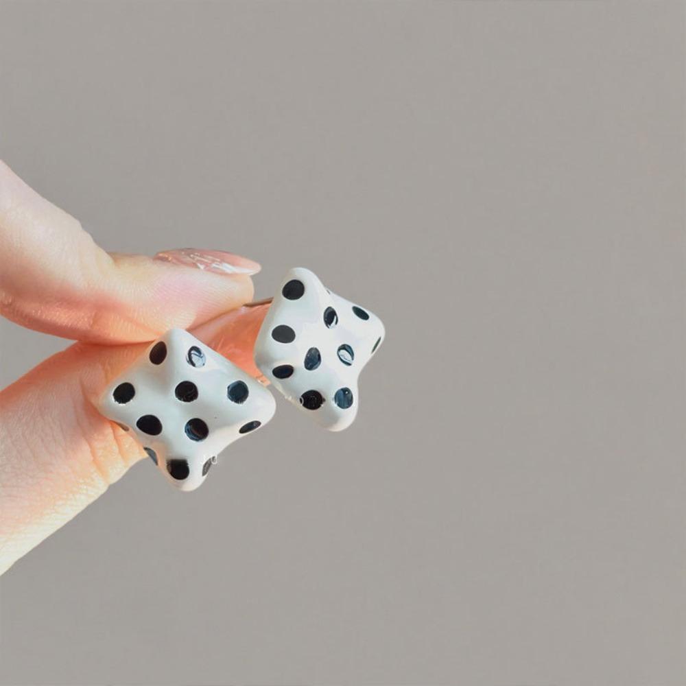 Irregular Polka Dot Earrings Sweet Square Earrings Korean Style Stud Earrings For Women Gifts