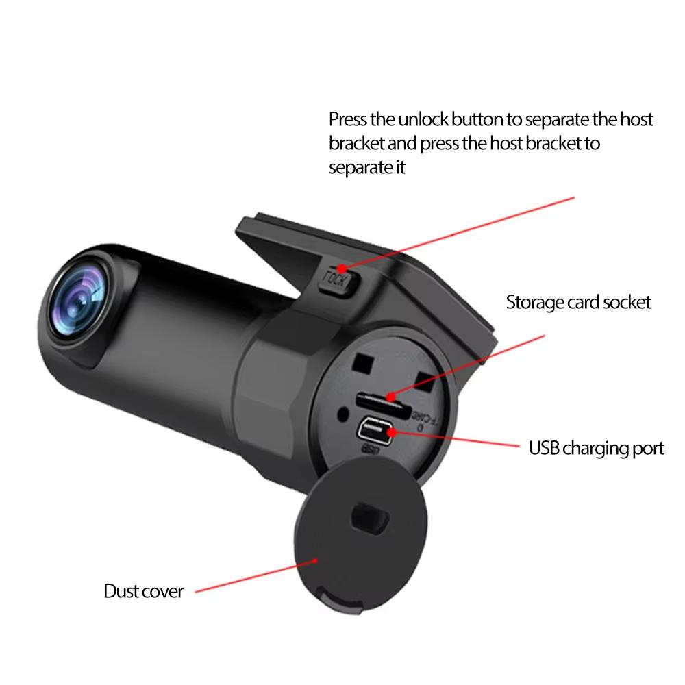 Mini HD 1080P Smart Car Wifi Dvr Dash Camera Night Vision Video Recorder 170-градусный обзор приборной панели G-Sensor 24H Parking Monitor