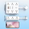 16-IN-1 Multiple Power Strip Adapter US Plug with AC Outlets USB Ports Type C 1875W 15A Smart Wall/Desktop Electrical Socket