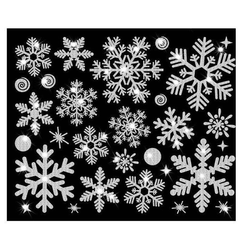 Наклейки на стену, декоративные наклейки на стекло, электростатические рождественские милые шикарные наклейки на окна со снежинками, очаровательные