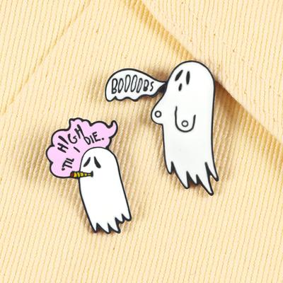 Милая эмалированная булавка для курения Boo Ghost, брошь с героями мультфильмов для женщин и мужчин, джинсовые куртки, булавки для лацканов, значки на рюкзак, детские модные украшения
