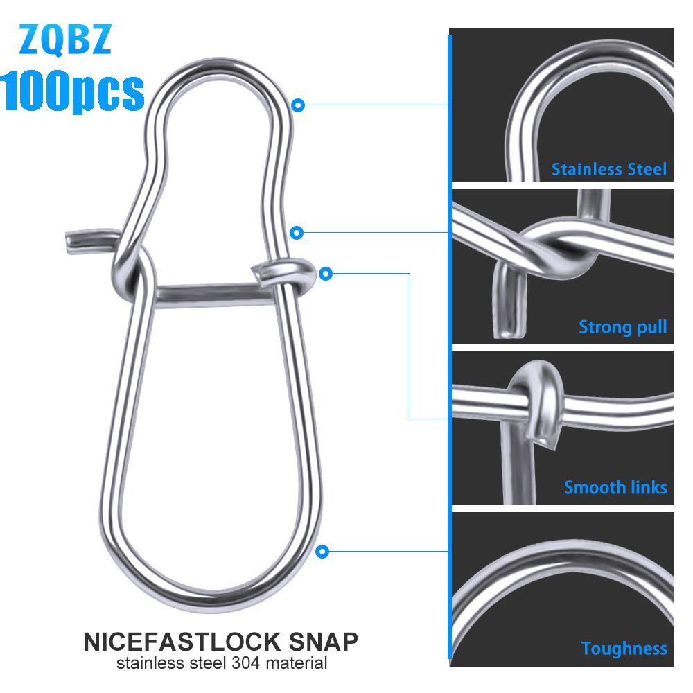 100PCS Hot Line tackle Durable 12mm-33.5mm Fast lock Fishing Hanging Snap Barrel Swivel Connector