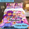Custom Name Aphmau Candy Adventure Bedding Set 3pcs, Bedding Set Including 1pc Duvet Cover And 2pcs Pillowcases for Bedroom, Dormitory Gift