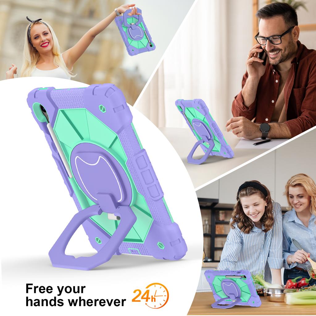 Поворотный Чехол-Подставка Универсальный для Galaxy Tab S10 Lite S9 FE SM-400 X406 X520 X526B X510 X516B X710 X716B Прочный Чехол с Ручкой