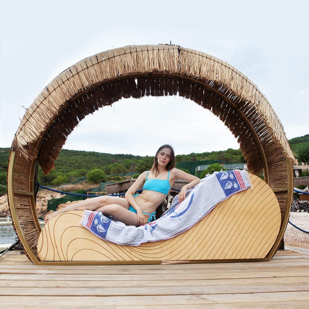 Anemoss Turkish Beach Towel 39 x 70 100% Cotton Extra Large Turkish Peshtemal