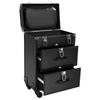 BYMAOCAR 3-слойный большой алюминиевый кейс-тележка для макияжа, салонный косметический троллейбус, органайзер для хранения макияжа, черный
