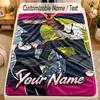Flannel BlanketChainsaw Man Custom Name Text Personalized Soft Warm Throw Blanket Home Decor Gift