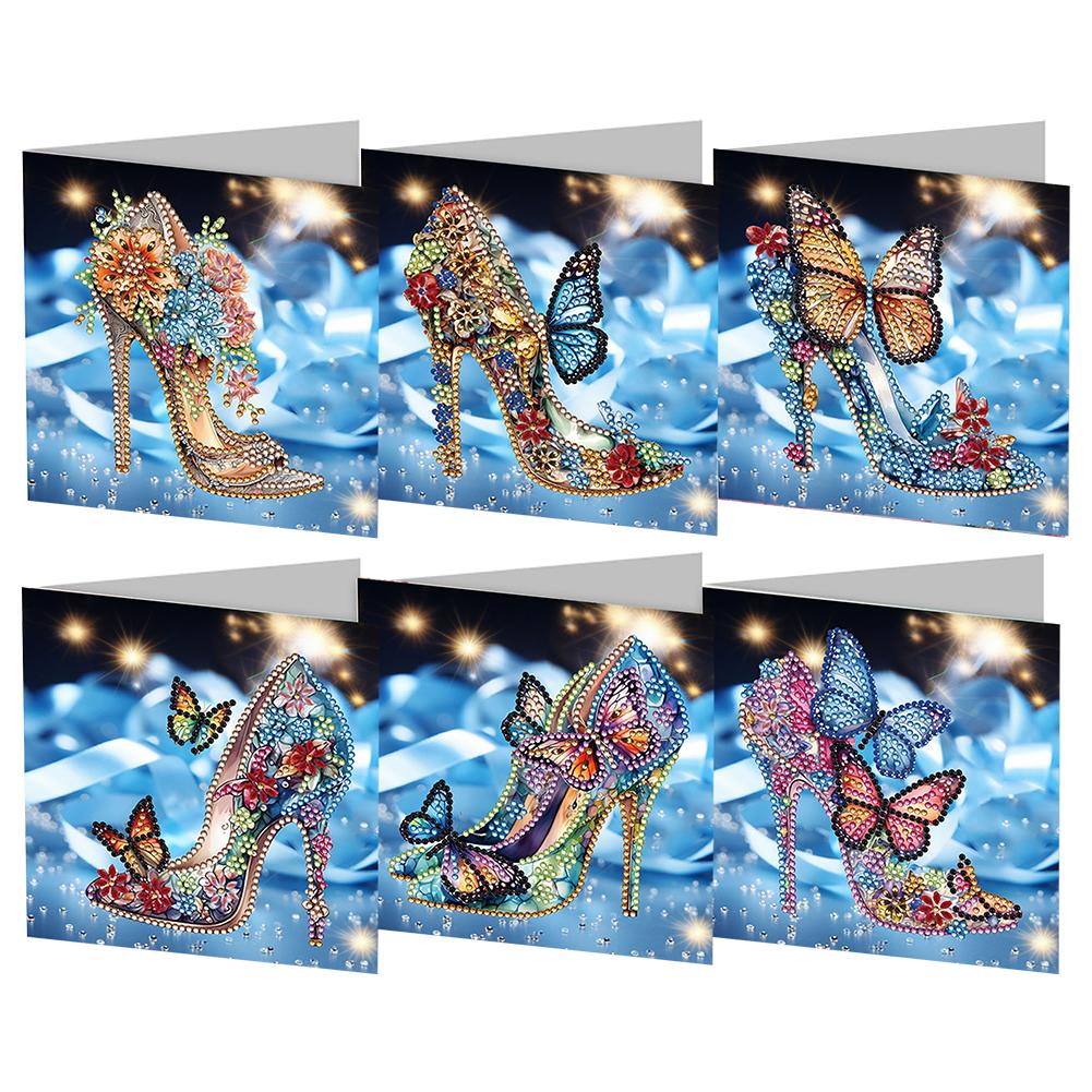 4/6/8/12pcs DIY Diamond Painting Greeting Card Set Diamond Art Handmade Cards for Xmas Birthdays Thanksgiving & Special Occasion