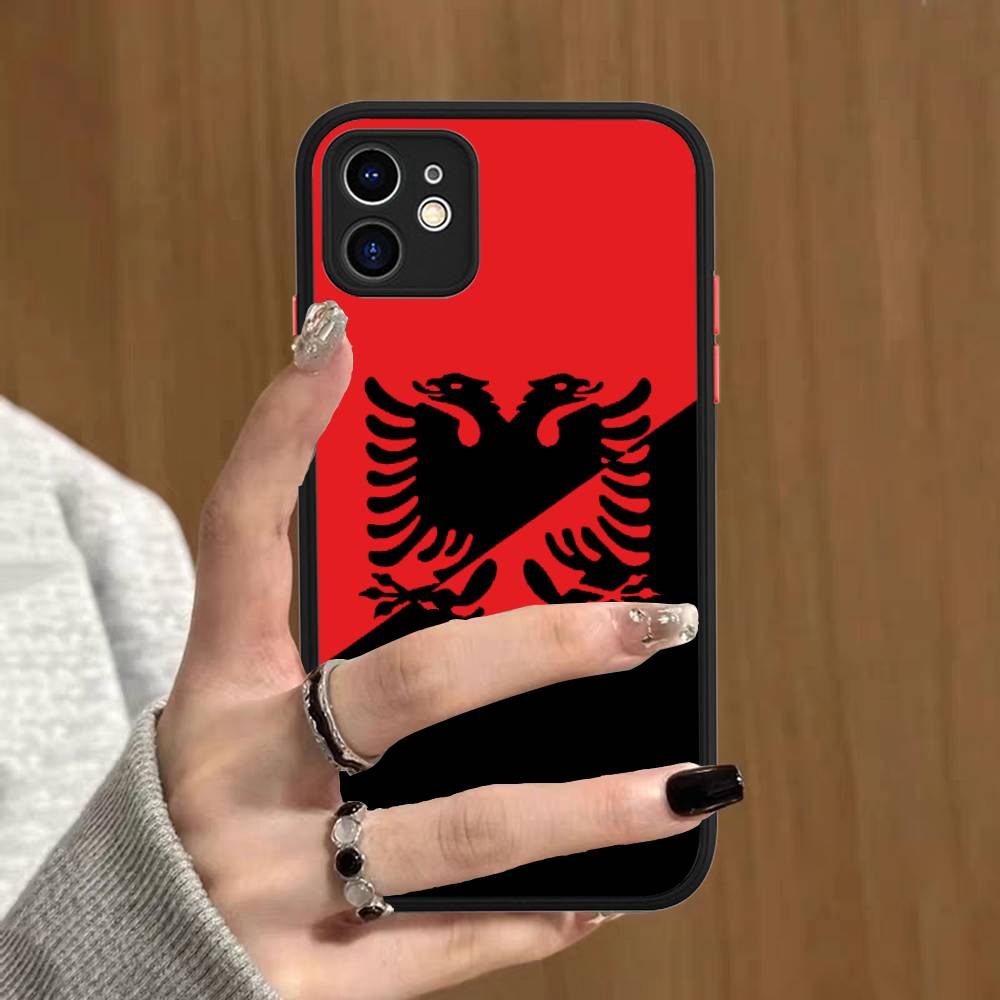 Албания Албанцы Флаг Чехол для телефона Для IPhone 16e 16 15 14 13 12 11 Pro Max X XS Max Plus Матовый Прозрачный