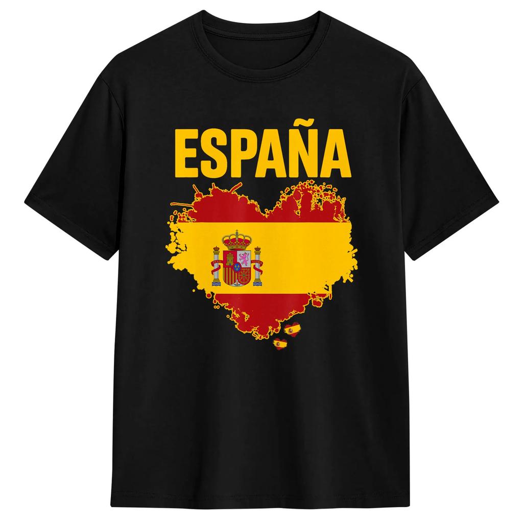 Powerful Spanish Bull with National Flag TShirt Unisexs Y2K Retro TShirts Summer ONeck Harajuku Tee Shirt Oversized Clothes