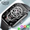 LIGE New Ultra Thin Smart Watch 1.96" AMOLED Curved Screen Waterproof Bluetooth Call Smartwatch