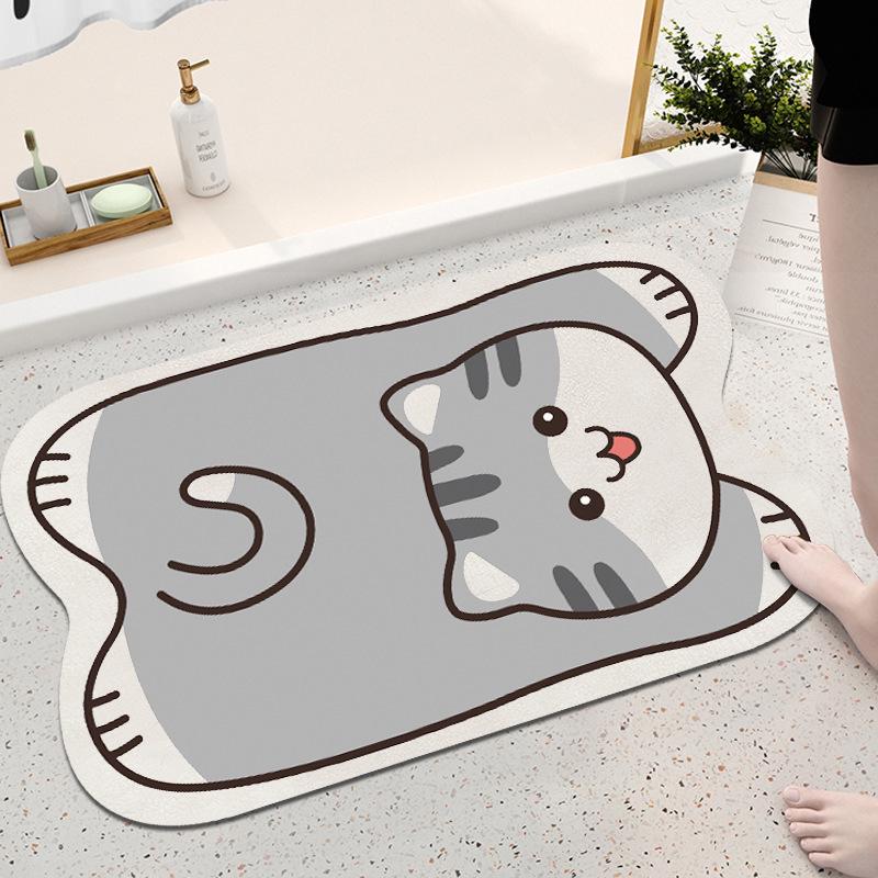 Panda Cartoon Non-Slip Absorbent Diatomaceous Earth Bathroom Doorway Mat