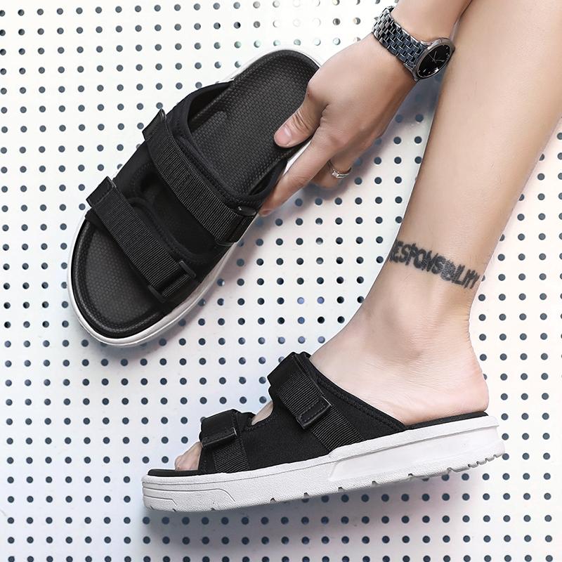 Летние мужские тапочки на открытом воздухе, модные парусиновые туфли на липучках, повседневные туфли для пар, пляжные тапочки без застежек, сандалии, женская обувь, шлепанцы