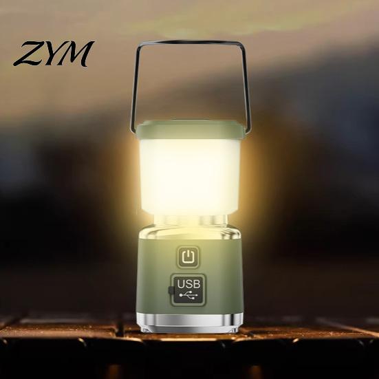 Outdoor Hiking Light Camping with 4 Lighting Modes, USB-C Rechargeable Portable Tent Work Lamp Stepless Dimming LED Lantern for Emergency Multipurpose