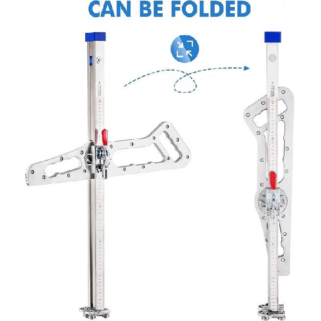 Aluminum alloy Drywall Cutting Tool, Foldable Drywall Cutter, Hand Push gypsum Board Cutter, with 10pcs Spare Blades