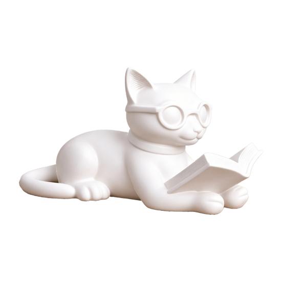 Декоративные элементы для книжной полки, 3D-печатная фигурка читающего кота, статуэтка с очками, креативные подарки на день рождения, настольное украшение в виде животного для дома и офиса