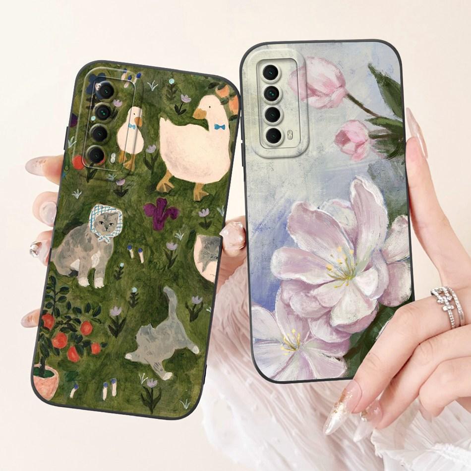 Чехол для Huawei P Smart 2021 Huawei Y7A PPA-LX3 PPA-LX1 PPA-LX2 Элегантная Печать Мягкий Силикон Ударопрочный Чехол для Телефона