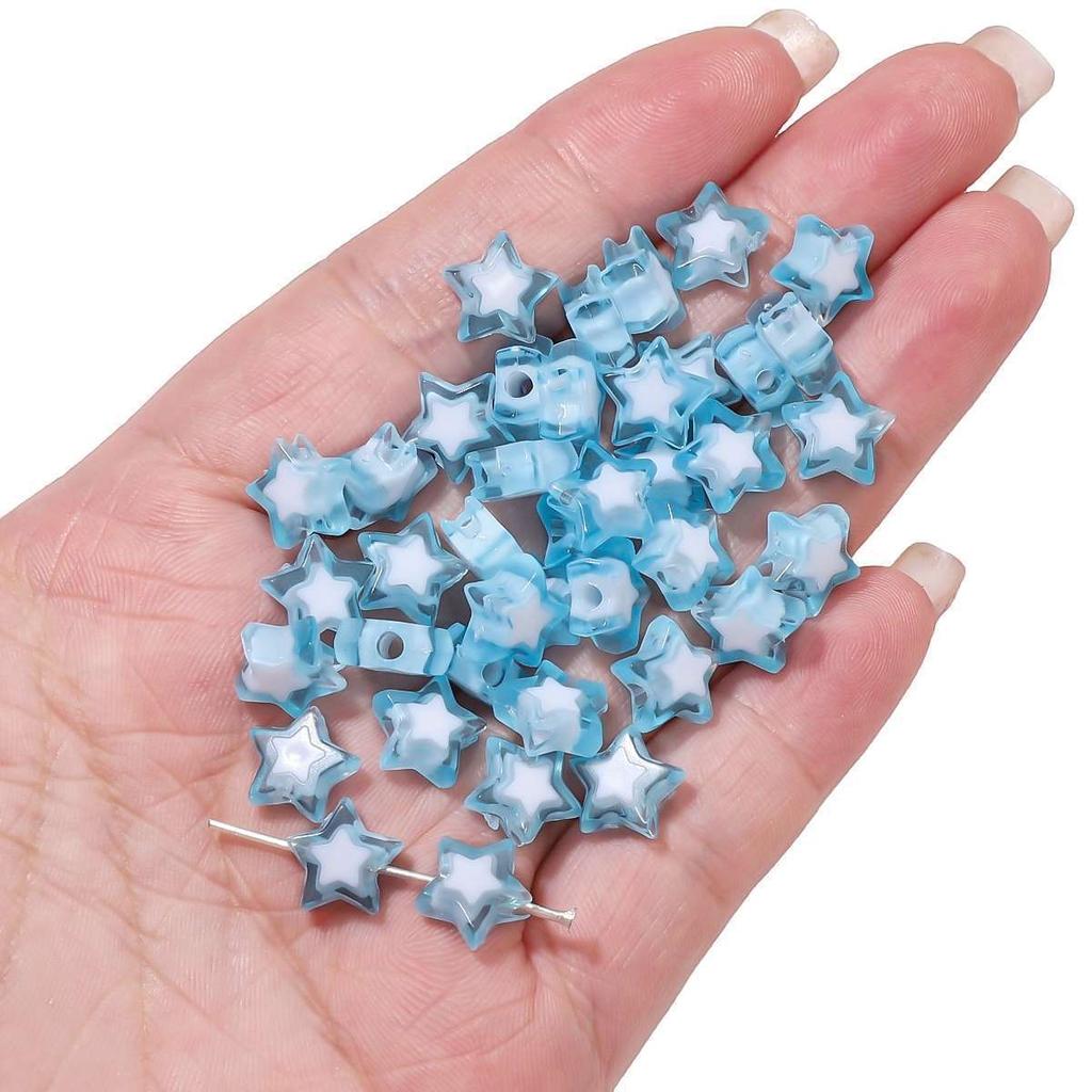 Бусины для браслетов ручной работы Акриловые двухцветные бусины Пентаграмма Бусины россыпью Бусины ручной работы Ожерелье из бисера своими руками Ювелирные изделия Аксессуары