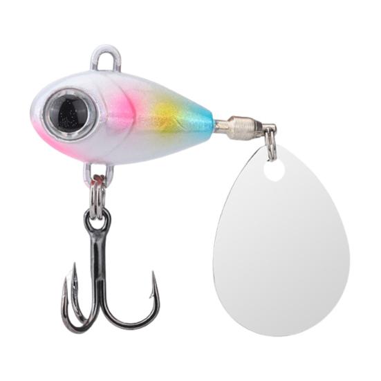 10.5G/30MM VIB Fishing Lure with Treble Hook Spinning Sequin Long Casting Hard Artificial Spinner Bait Saltwater Freshwater Bass Walleye