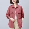 Women's Mid-Length Pure Cotton Shirt - Casual, Versatile Spring/Autumn Style for Middle-Aged & Elderly Moms