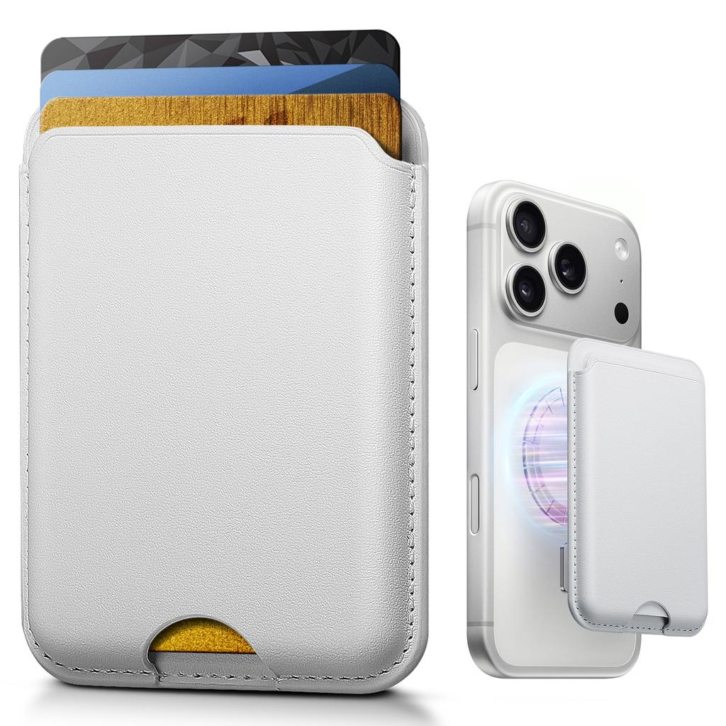 Кожаный чехол-кошелек совместимый с Magsafe для iPhone 17 16 15 14 13 12 Держатель для карт с магнитом Magsafe