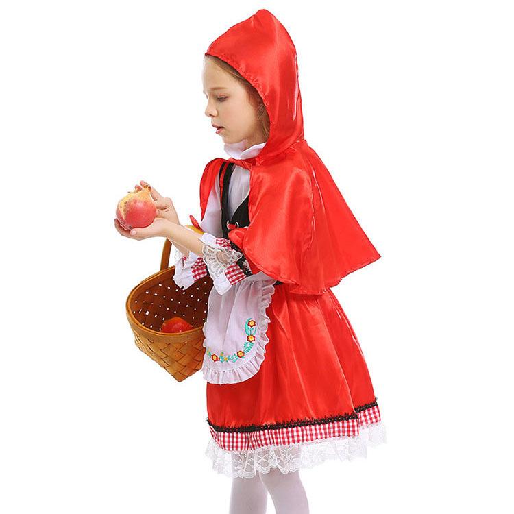 Little Red Riding Hood Girl Cosplay Costume Tutu Hooded Cloak Newborn Romper Dress Christmas Party Kids Girl Dress For 3-8 Year