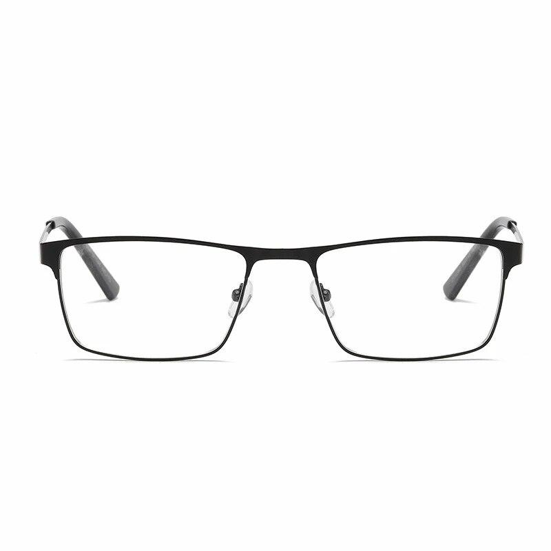 Men Square Metal Large Frame Reading Presbyopia Glasses Business Eyewear