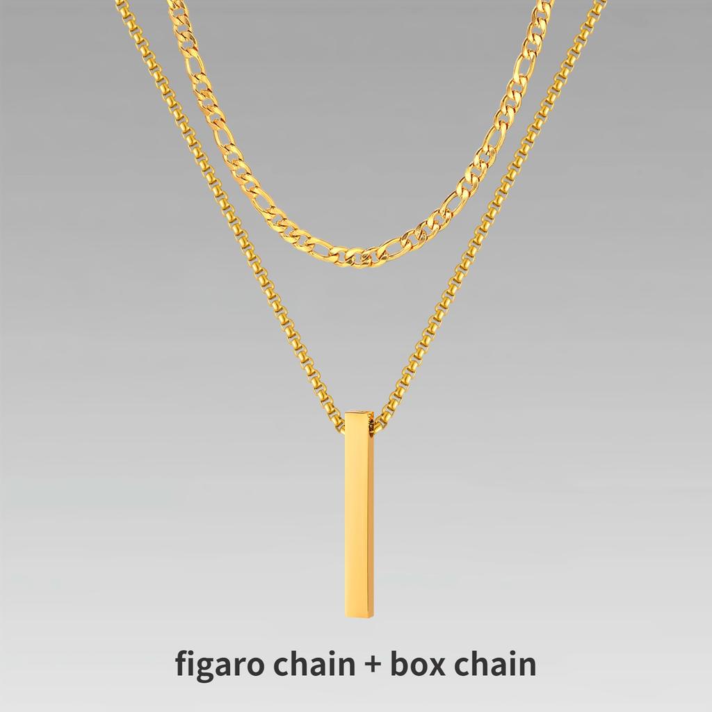 Мужские ожерелья с вертикальными полосками Vnox 3D, многослойная геометрическая подвеска из нержавеющей стали, кубинская цепочка из многослойной пшеничной веревки, ошейник для мальчика