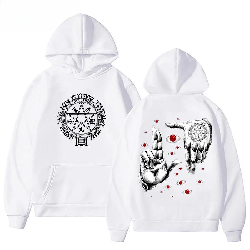 Аниме Хеллсинг: Абсолютный Алукард Толстовка Мужская Мода Аниме Хоррор Аниме Харадзюку Повседневный Свободный Топ Мужской и Женский
