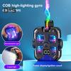 Fidget Spinner Igniter with LED Light Digital Display USB Rechargeable 3 Modes Adjustable Igniter Stress Relief Gyroscope Spinning Toy