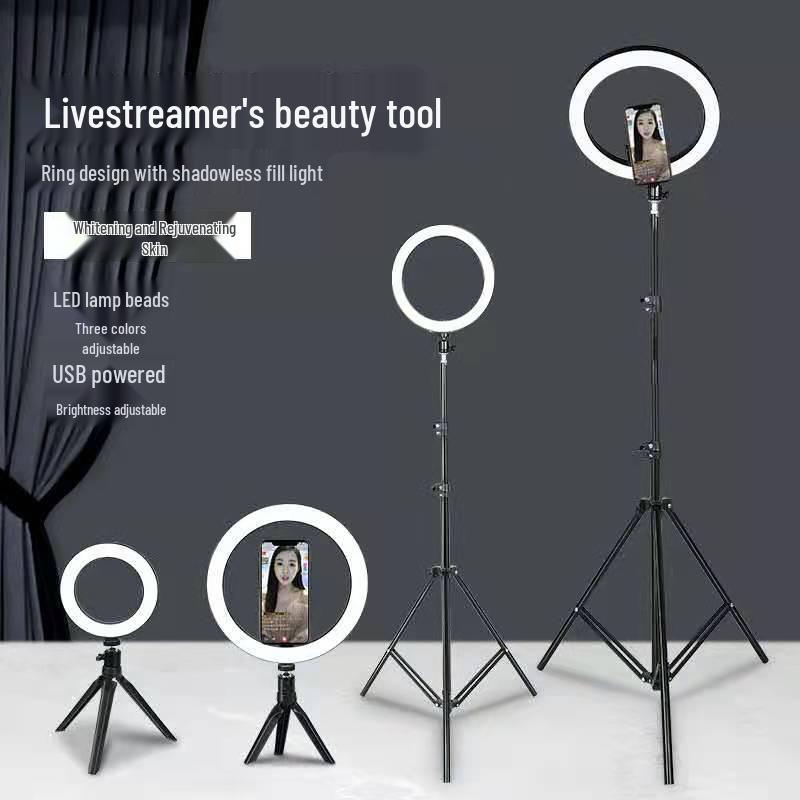 LED Selfie Ring Light with Adjustable Tripod for Live Streaming and Photography
