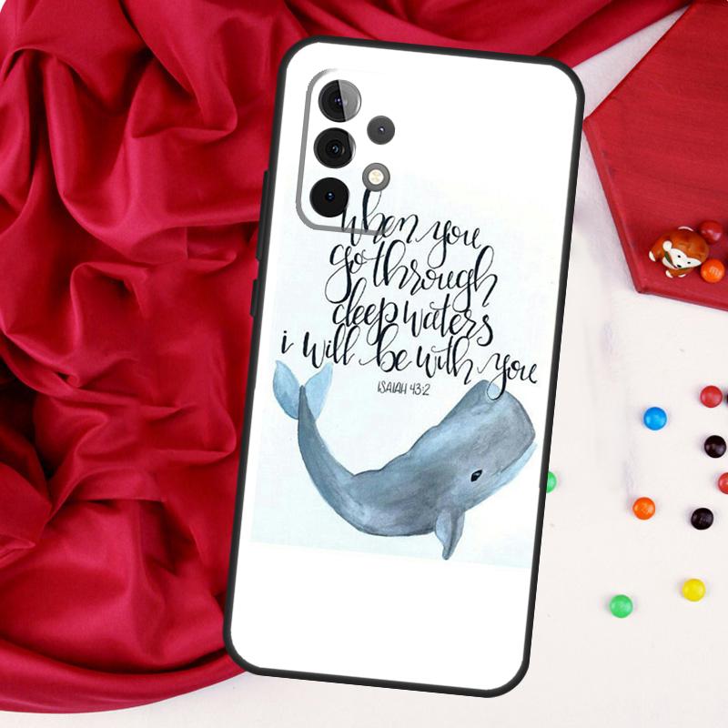 Библейские цитаты Иисус Бог Для Samsung Galaxy A56 A36 A26 A16 A05 A06 A22 A32 A52 A54 A34 A14 A55 A15 A53 A33 A35 Чехол