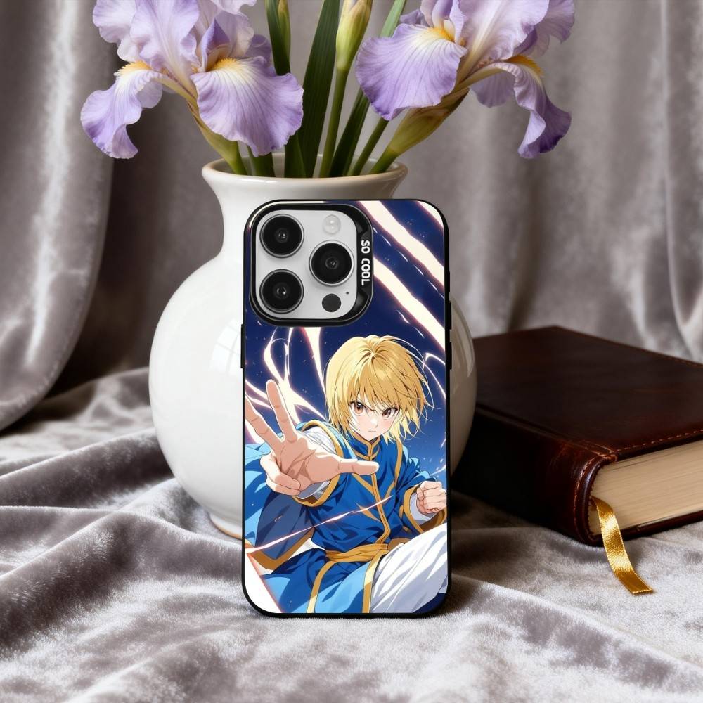 Чехол для телефона H-Hunter X H-Hunter K-Kurapika для iPhone17,16,15,14,13,12,11 Plus,Pro Max Черный Конфетный серебристый чехол для телефона
