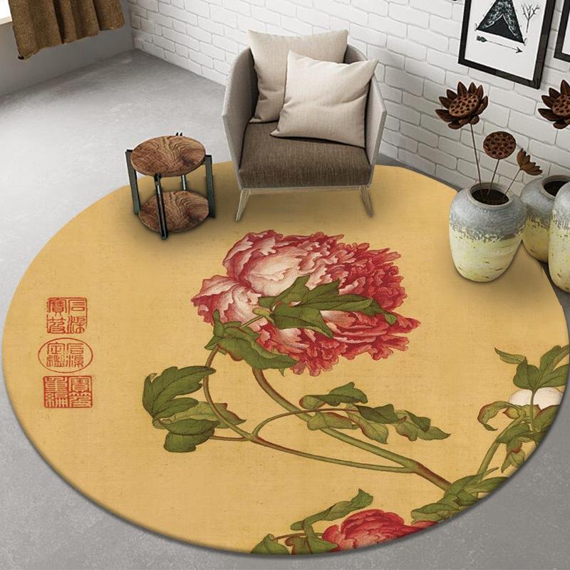 Новый круглый ковер в китайском стиле, легкий, роскошный ковер в китайском стиле у кровати, большой ковер для гостиной, противоскользящий коврик для спальни