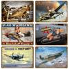 Vintage Metal Signs Aircraft Plate Retro Tin Sign Fighter Jet AirPlane Metal Plaque Painting Living Room Home Wall Decoration