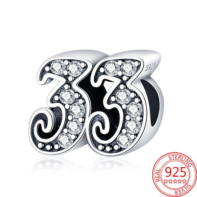 Изящные сверкающие подвески из стерлингового серебра 925 пробы с номером 23, подходящие для модных браслетов и ожерелий, женские ювелирные украшения своими руками, подаркиjavascript: недействительным(0)