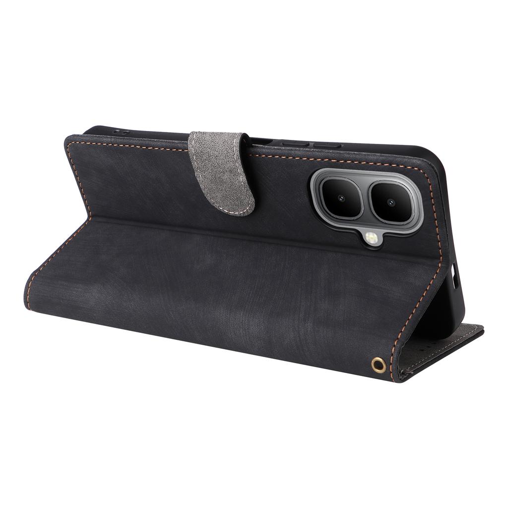 For Infinix Smart 10/TECNO Pop 10 Case Wallet RFID Blocking PU Leather Phone Cover Stand with Strap