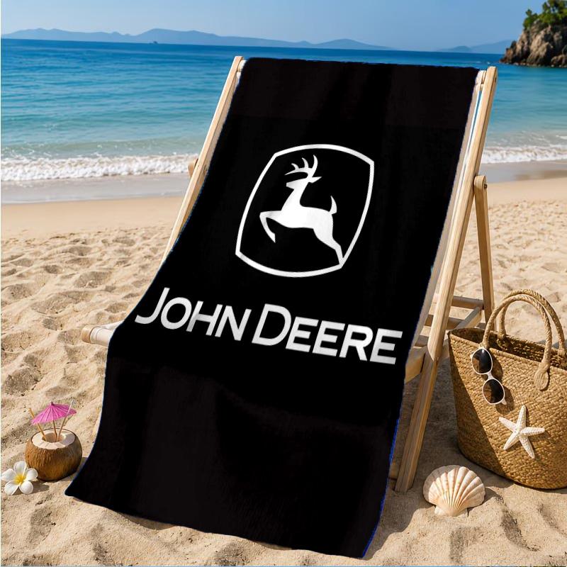 Пляжное полотенце John Deere, Быстросохнущее, Легко ухаживать, Подходит как для фитнеса, так и для пляжного отдыха, Спортивный незаменимый аксессуар