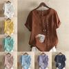 Women's Fashion Owl Prined Round Neck Short Sleeve T-shirt Casual Cotton Linen Graphic Shirt Leisure Loose Summer Blouse Tops