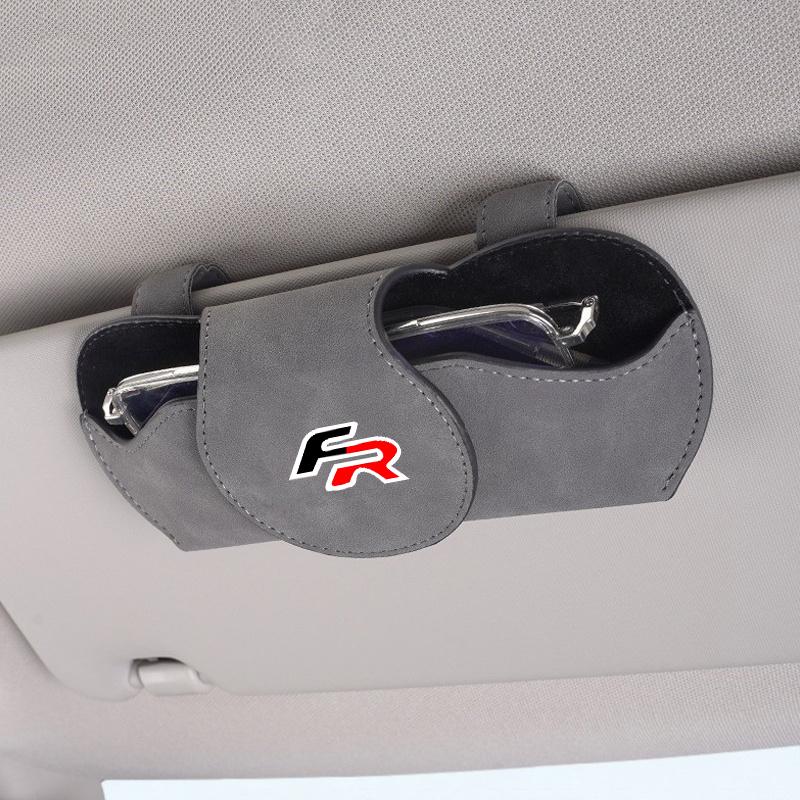 vhcr2 Car Glasses Case Auto Sun Visor Glasses Holder Sunglasses Clip Accessories Storage For Seat FR Leon Ibiza Altea Exe Accessories
