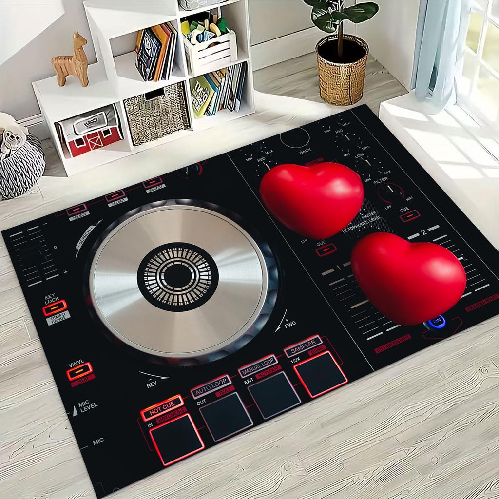 Виниловая пластинка Музыка DJ Экран Лента Ковер Коврик для Гостиной Дивана Спальни Дома Придверный Коврик Декор, Большой Детская Игра Нескользящий Напольный Коврик