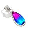 Bi-Color Tourmaline Gemstone Handmade 925 Sterling Silver Pendant 1.77" I0O93