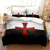 3D Print Christian Knights Templar Bedding Set Duvet Cover Bed Set Quilt Cover Pillowcase Comforter King Queen Size Boys Adult