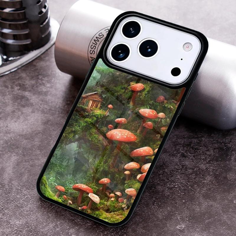 Mushroom House Phone Case for iPhone 17 16 15 Pro Max Air 14 13 12 11 Plus Shockproof Capa Cover